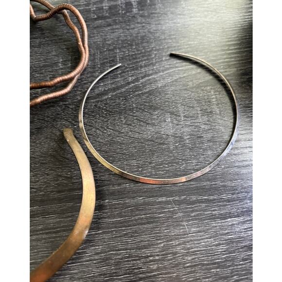 Lot Of VTG Neck Cuff Choker‎ Necklaces Brass Gold And Silver Toned - Picture 5 of 6